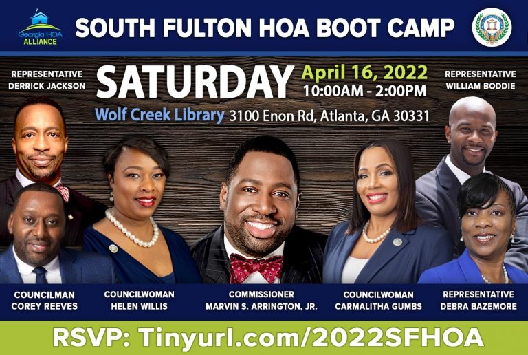 #COSF – Register now for the South Fulton HOA Boot Camp on Saturday, April 16, 2022!